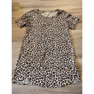 Jenni Intimates, women's animal/leopard print short sleeve night shirt sz medium
